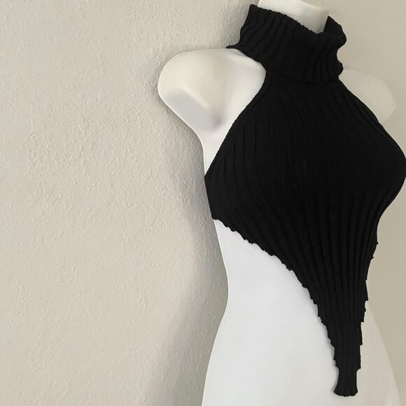 NEW BACKLESS KNIT TURTLE NECK CROP TOP - Picture 12 of 16